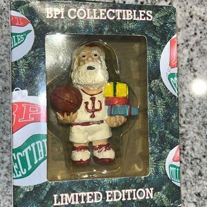 Indiana Hoosiers Hand painted Santa Claus Ornament Christmas Decorations 3 1/2”